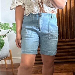 J. Jill Denim Stretch Bermuda Cotton Shorts. Size 10